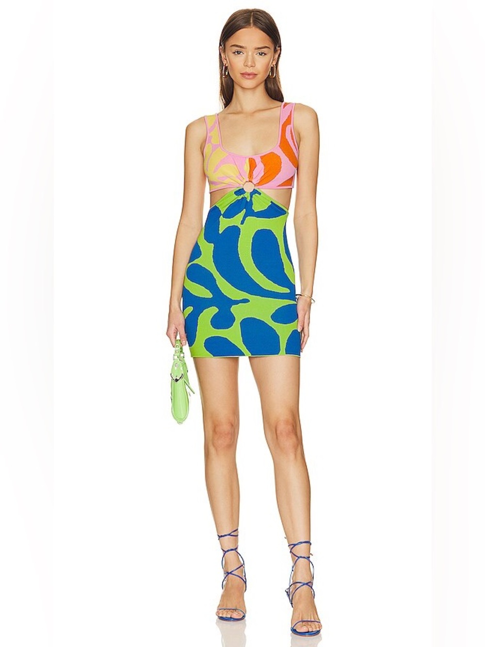 SOLID & STRIPED Multi-Color Cutout Mini Dress (Pink, Orange, Lime, Blue)